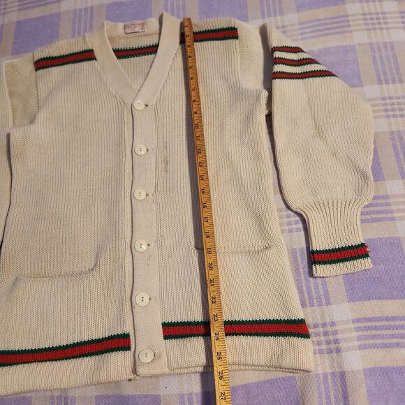 Vtg Letterman Cardigan Sweater 50s Fenger High School Englewood Knitting Gucci - Picture 6 of 10